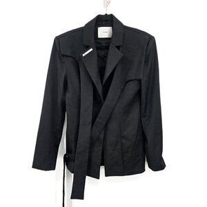 Heliot Emil Bondage Strap Blazer Mens S Black Jacket